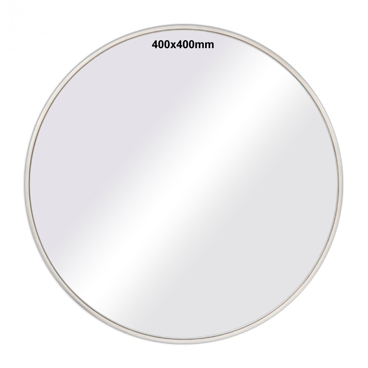 EMC010 Wall décor art mirror modern round silver frame 400mm